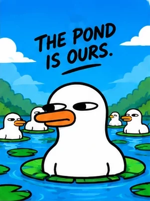 Many ducks in the pond